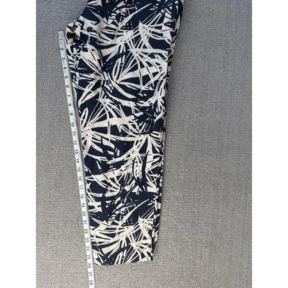 Ann Taylor Loft‎ Strapless Jungle Fever Palm Leaf Jumpsuit Linen Blend Size 6